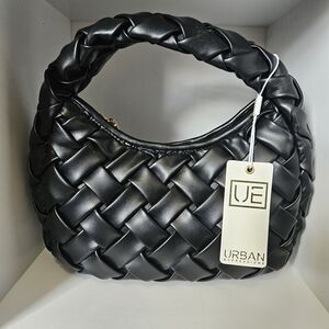 Urban Expressions Black Braided Shoulder Bag